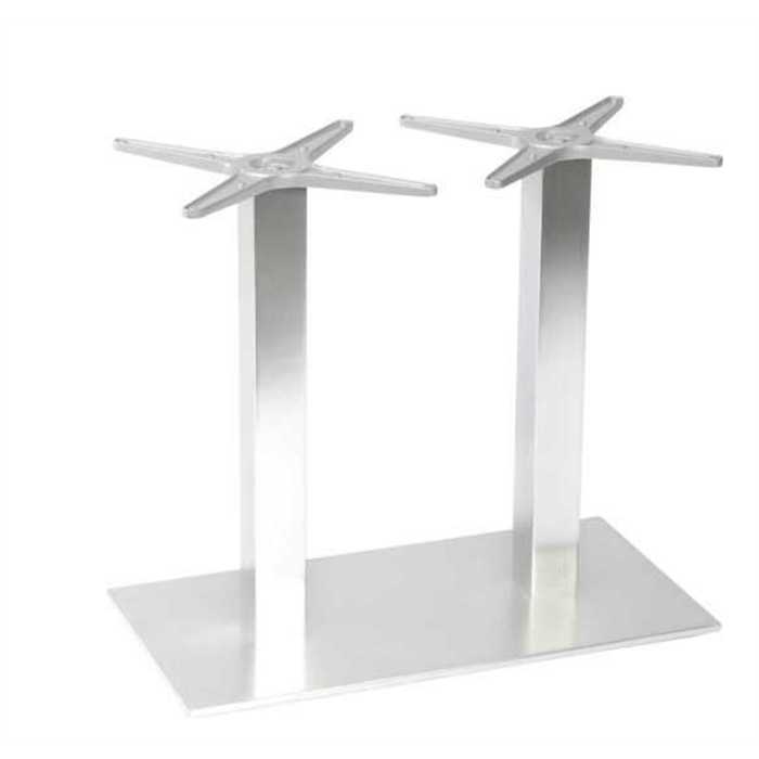 [STERN 439561 PIEDS INOX 130] Pied de table en aluminium effet inox 130x80 cm - MAILAND 2 - STERN