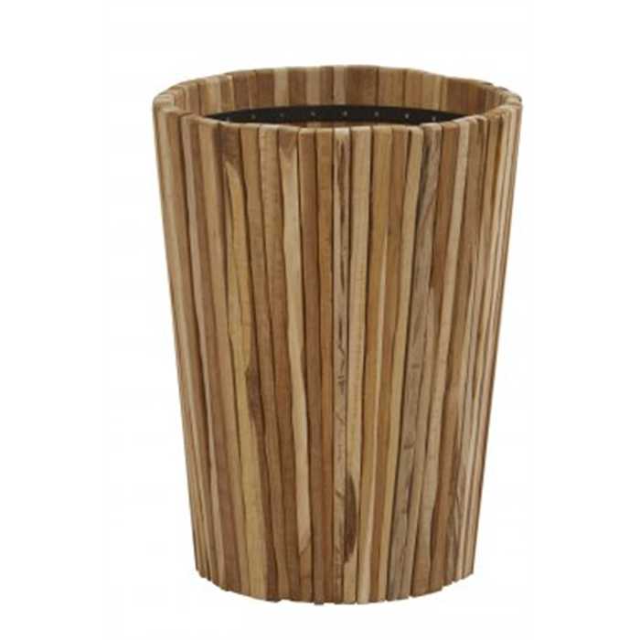 Pot de terrasse en teck pour plante - hauteur 71 cm diamètre 58 cm - MIGUEL MEDIUM - 4 SEASONS - modèle expo