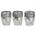 Boîte 3 photophores verre/argent 22x17x8cm - J-LINE