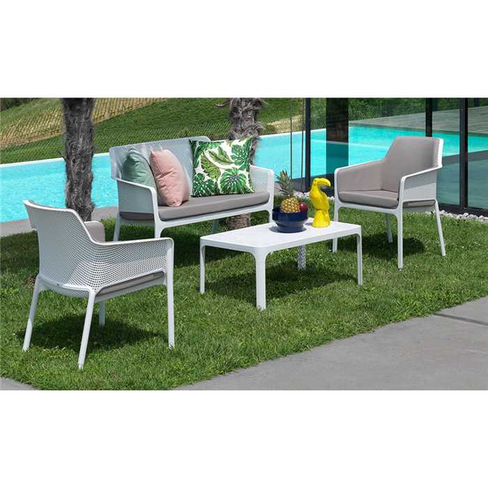 [NARDI SALON BLANC] Salon de jardin en résine de couleur blanche - NET  - Nardi