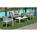 Salon de jardin en résine de couleur blanche - NET  - Nardi