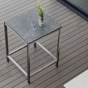 Table bar pour le jardin - plateau HPL silverstar couleur "ciment" 80x80 cm - structure en aluminium graphite -STERN moebel, 101050 ET 102080, BAR