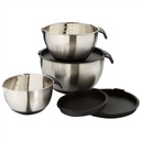Set de 3 bols à mariner Napoleon 70042 inox – préparation et marinade barbecue avec couvercles hermétiques
