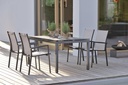 Chaise de jardin empilable en aluminium couleur anthracite / textilène argent - LEVANTO - STERN MOEBEL