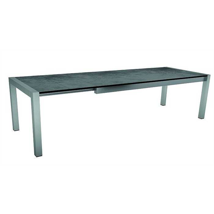 Table extensible STERN inox avec plateau CIMENT  214(254/294)x100x75
