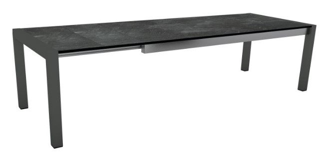 Table extensible STERN aluminium avec plateau HPL SLATE 214(254/294)x100x75