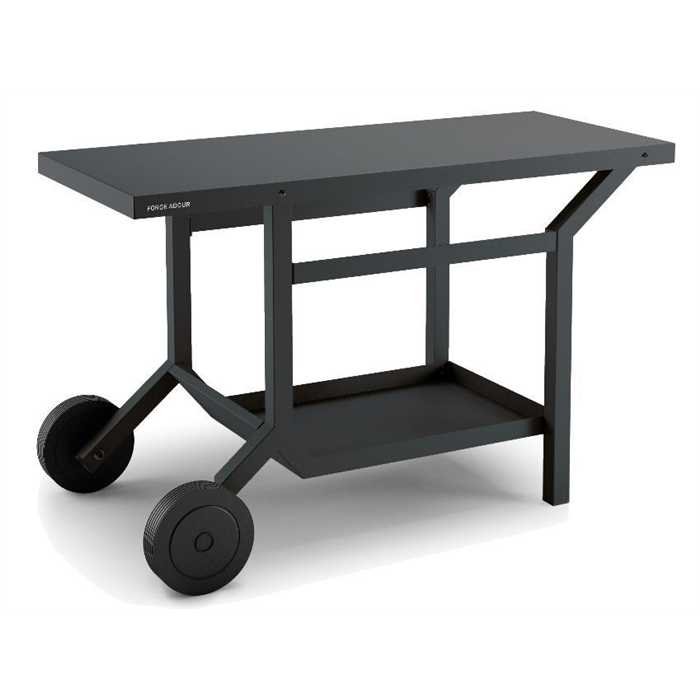Table roulante gris acier pour plancha - TRA G - Forge Adour