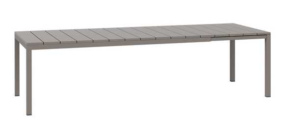 [NARDI-48259.10.000] RIO - Table de jardin extensible 210/280 cm taupe – Résine DurelTOP & aluminium – Nardi Outdoor
