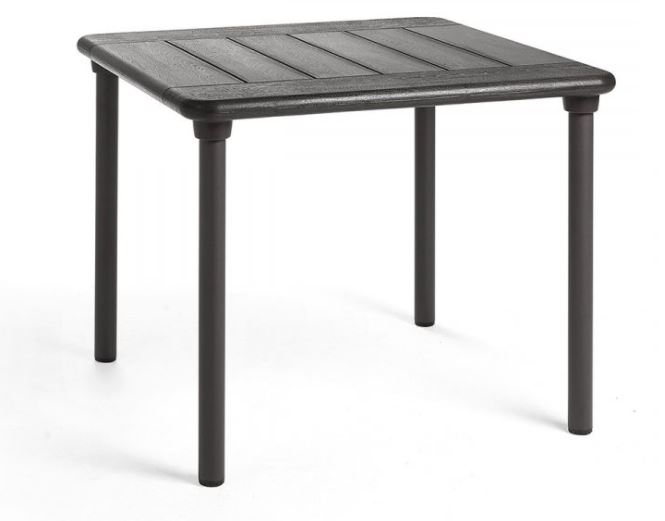Table de jardin carrée en résine anthracite - pieds en aluminium  - 90 cm MAESTRALE - NARDI