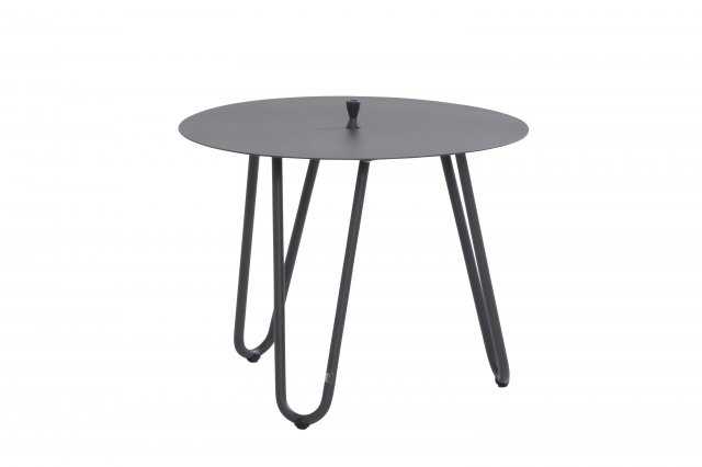 Table basse ronde de jardin en aluminium couleur anthracite hauteur 45 cm  diamètre 60 cm - COOL - 4 SEASONS