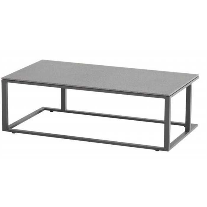 Table basse de salon - structure en aluminium couleur &quot;carbone&quot; - plateau spraystone - 110X60 cm - MONTIGO - TASTE