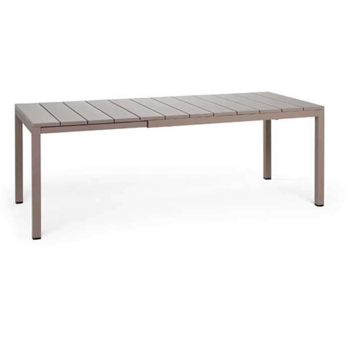 RIO Table de jardin extensible en résine de couleur taupe 140/210 cm - Nardi outdoor