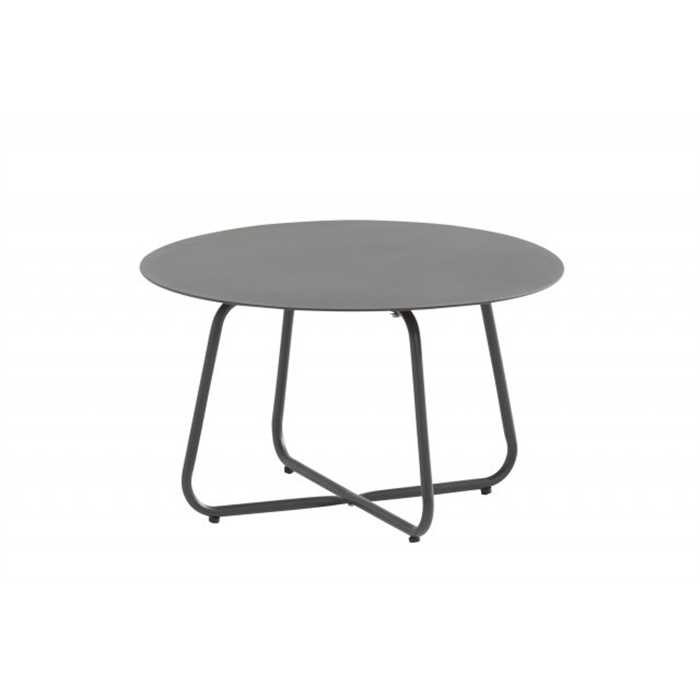 Table basse pour salon de jardin en aluminium anthracite - diamètre 58,5 cm - DALI - 4 Seasons