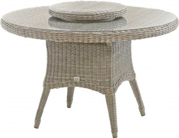 Table ronde de jardin - tressage "pure" - diamètre 130 cm - VICTORIA - 4 Seasons, 211734, VICTORIA, pure