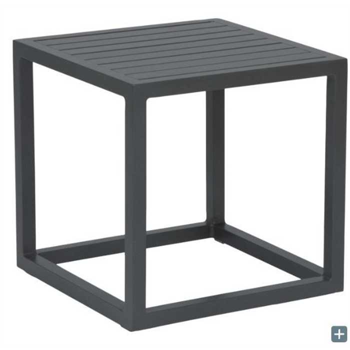 Table basse de salon de jardin 40x40x40 cm en aluminium lattes aluminium anthracite - ROBIN - STERN, 417645, 4010187114809, ROBIN