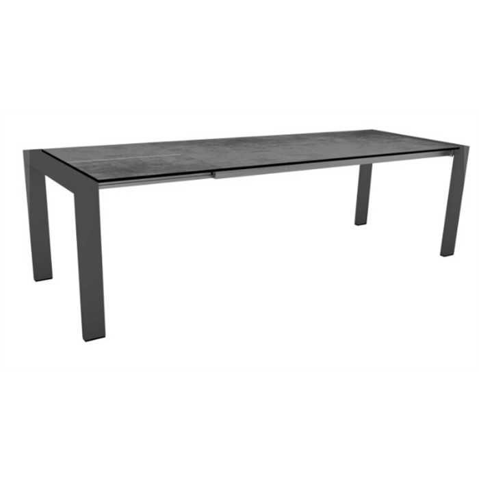 Table extensible de jardin -200(260)x90x75 cm - aluminium anthracite et plateau en hpl silverstar GAMME SELECT - STERN