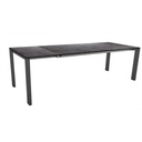 Table extensible en aluminium anthracite - 200(255)x100x75 - Plateau en hpl silverstar, M-430200