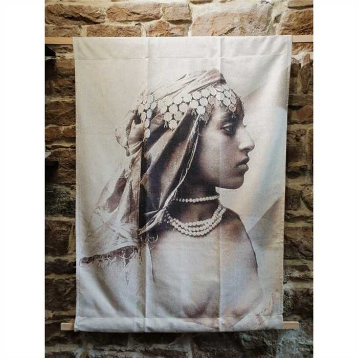 [TENTURE LAILA SEPIA] Tenture murale - Sissimorocco - Laila sépia- 130 x 90 cm