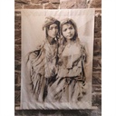 Tenture murale - Sissimorocco - soeurs sépia - 130 x 90 cm - Modèle d'exposition, SISSIMOROCCO, tenture