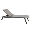 Transat à roulettes - 70x201x38 cm - aluminium anthracite textilène argent - ALLROUND - STERN