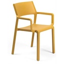 Chaise de jardin TRILL Moutarde – Résine fiberglass avec accoudoirs – Nardi Outdoor