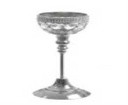 Bougeoir sur pied perle verre argent l 10x36cm - J-LINE