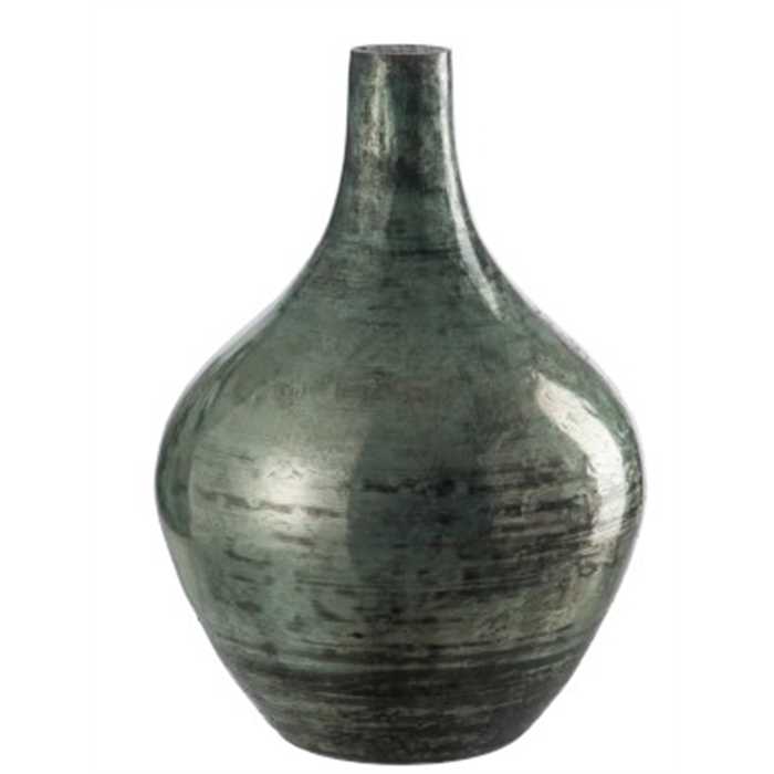 Vase Celi en verre vert gris – Vase décoratif design élégant pour intérieur moderne et raffiné