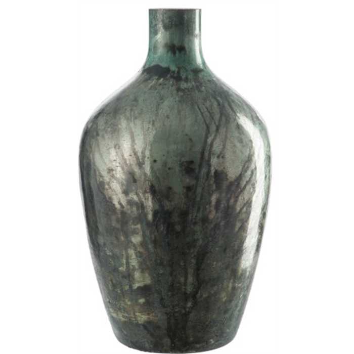 Vase Noa en verre vert gris – Vase décoratif design élégant pour intérieur moderne