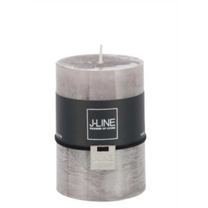 Bougie cylindre J-Line taupe 7x10 cm – Bougie décorative 48h ambiance chaleureuse et élégante