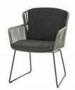 Chaise de jardin - couverte de cordes couleur verte avec 2 coussins - VITALI - TASTE