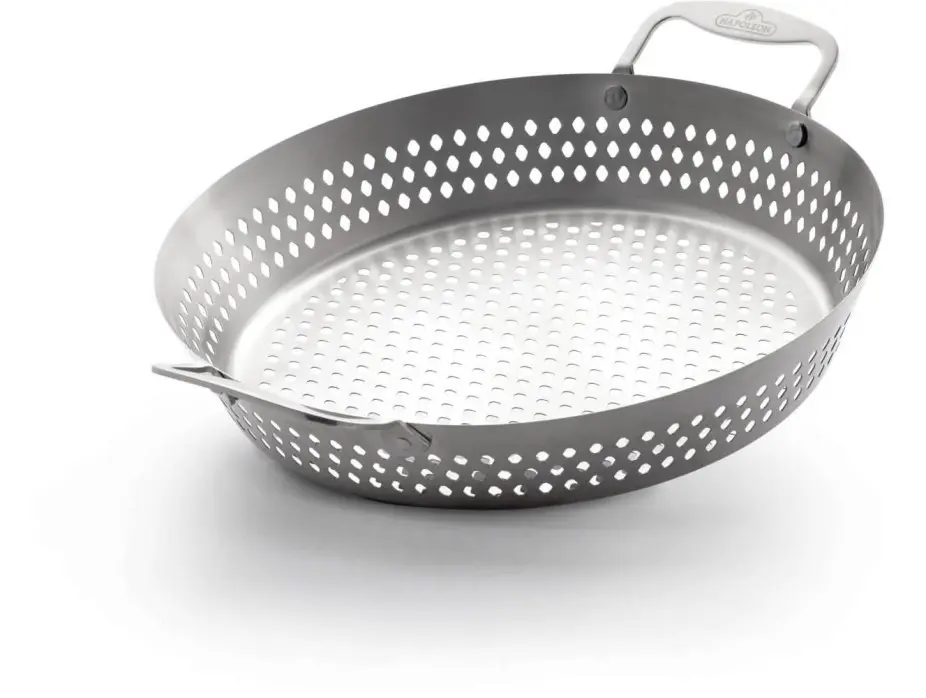 [NAPOLEON-56027] Wok Inox Perforé Napoleon 56027 – Accessoire BBQ pour Légumes, Fruits de Mer et Cuisson Sautée au Barbecue Gaz et Charbon