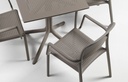 Chaise de jardin BORA taupe – Résine fiberglass avec accoudoirs – Nardi Outdoor