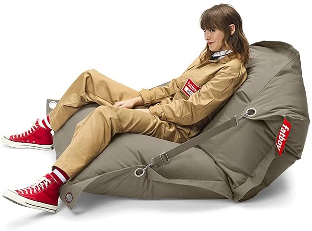 Pouf d’extérieur Fatboy Buggle-Up Outdoor Sandy Taupe – pouf lounge convertible résistant aux UV et aux intempéries