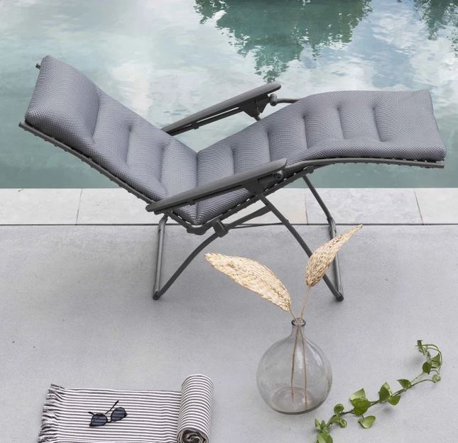[LAFUMA BECOMFORT EVO SILVER] Fauteuil Lafuma Futura BeComfort Evolution Grey LFM2830-8901 – relax zéro gravité matelassé pour jardin et terrasse