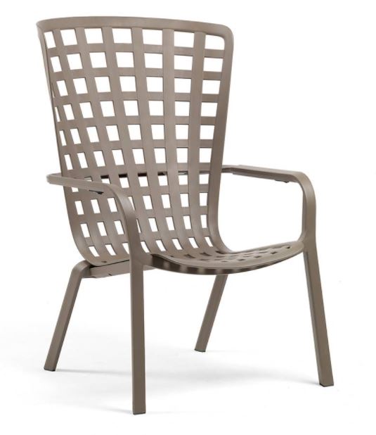 [NARDI FOLIO TAUPE 403001000004] Fauteuil de jardin en résine FOLIO TORTORA - NARDI, 403001000004, folio taupe