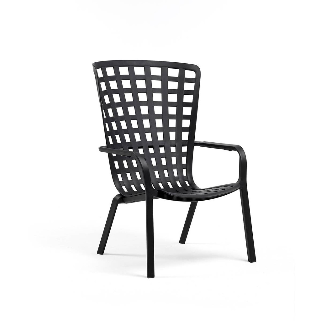 [NARDI-40300.02.000.04] Fauteuil de jardin Nardi Folio Anthracite – fauteuil relax inclinable en résine pour terrasse et extérieur