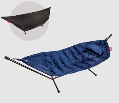 Hamac Fatboy Headdemock Deluxe Bleu Clair avec support, coussin et housse – hamac autoportant 2 places pour jardin et terrasse