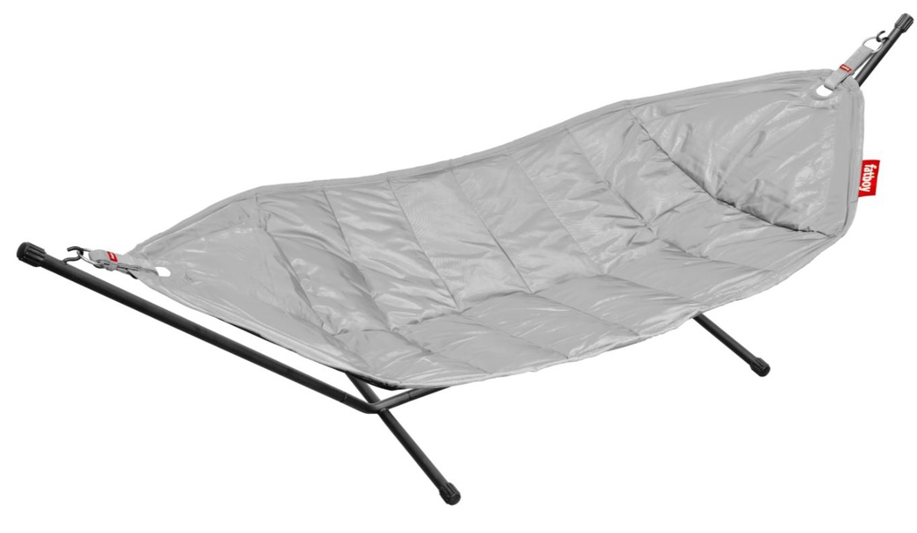 [FATBOY - 100657] Hamac Fatboy Headdemock Superb Deluxe Gris Clair avec support, coussin et housse – hamac 2 places pour jardin et terrasse