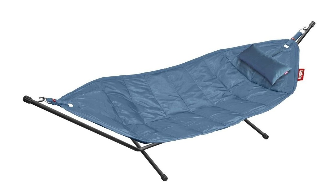 Hamac Fatboy Headdemock Superb Deluxe Petrol avec support, coussin et housse – hamac 2 places pour jardin et terrasse