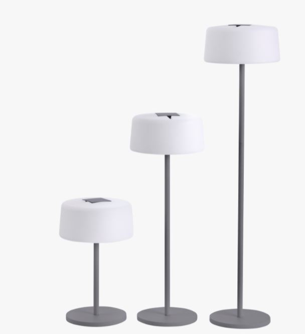 LAMPADAIRE solaire et rechargeable BUMP avec pied en alu anthracite réglable 3 hauteurs - LES JARDINS, 3561619001118, TINK111, LES JARDINS