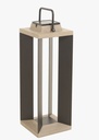 LANTERNE solaire et rechargeable teck/alu H.65 CM- LES JARDINS, 3561619000821, TECKA82