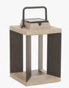 LANTERNE solaire et rechargeable teck/alu H.36 CM- LES JARDINS, 3561619000807, TECKA80, LES JARDINS