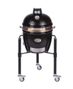 Barbecue au charbon de bois avec chariot de couleur noir Monolith Junior Pro serie 2.0 noir