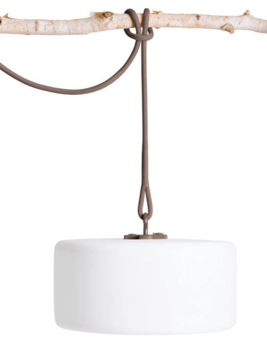 Lampe Fatboy Thierry le Swinger Taupe 100272 – lampe d’extérieur nomade LED rechargeable suspendue ou à piquer