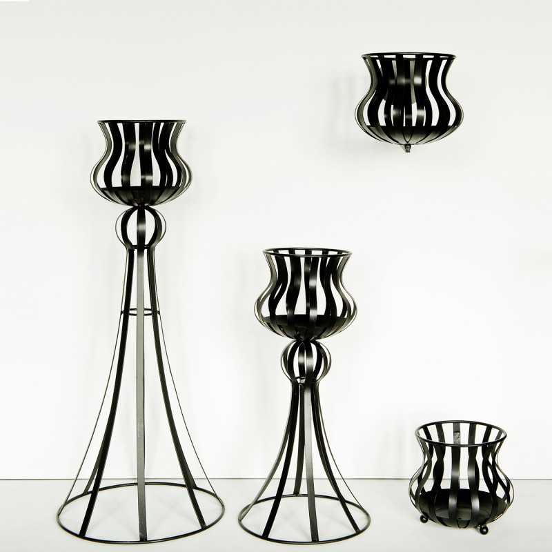 Brasero noir hauteur: 90 cm - sens collection pour bûche bougie
