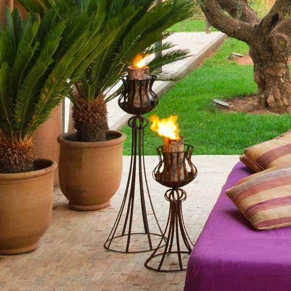 [SENS BRASERO 90 ROUI] Brasero effet rouillé 90 cm - sens collection pour bougie/ bûche