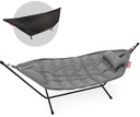 Hamac Fatboy Headdemock Superb Deluxe Rock Grey avec support, coussin et housse – hamac 2 places pour jardin et terrasse