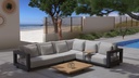METROPOLITAN Salon de jardin sans table basse - structure en aluminum anthracite by 4 seasons outdoor
