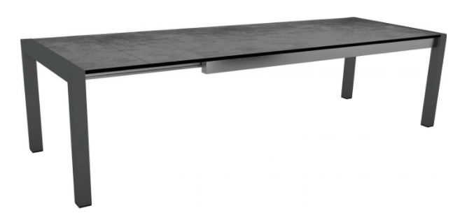Table de jardin extensible STERN 214/294 cm aluminium & HPL ciment