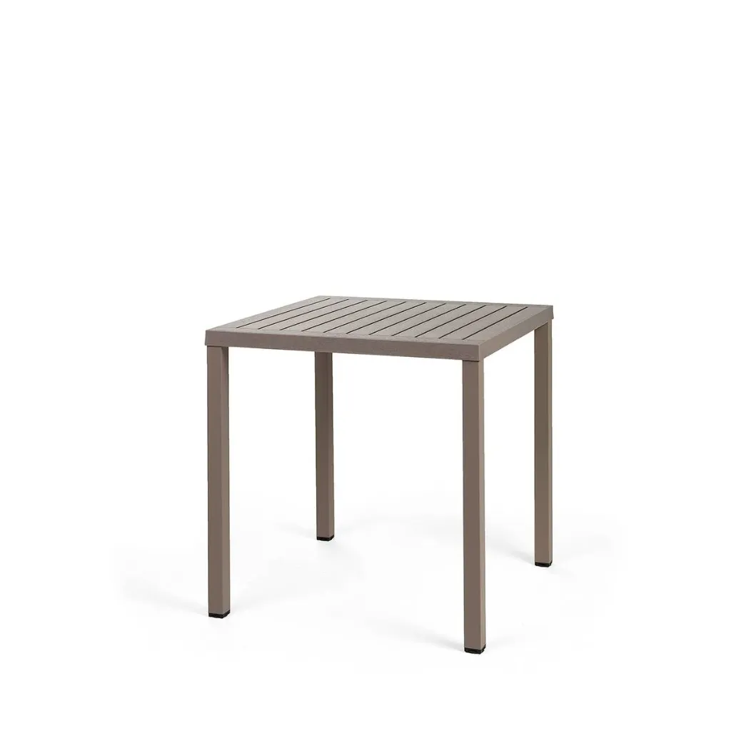 [NARDI-47859.10.000] Table bistrot CUBE 70 x 70 cm taupe – Résine DurelTOP & aluminium – Nardi Outdoor